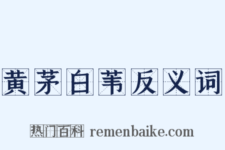 黄茅白苇反义词是什么意思的图片